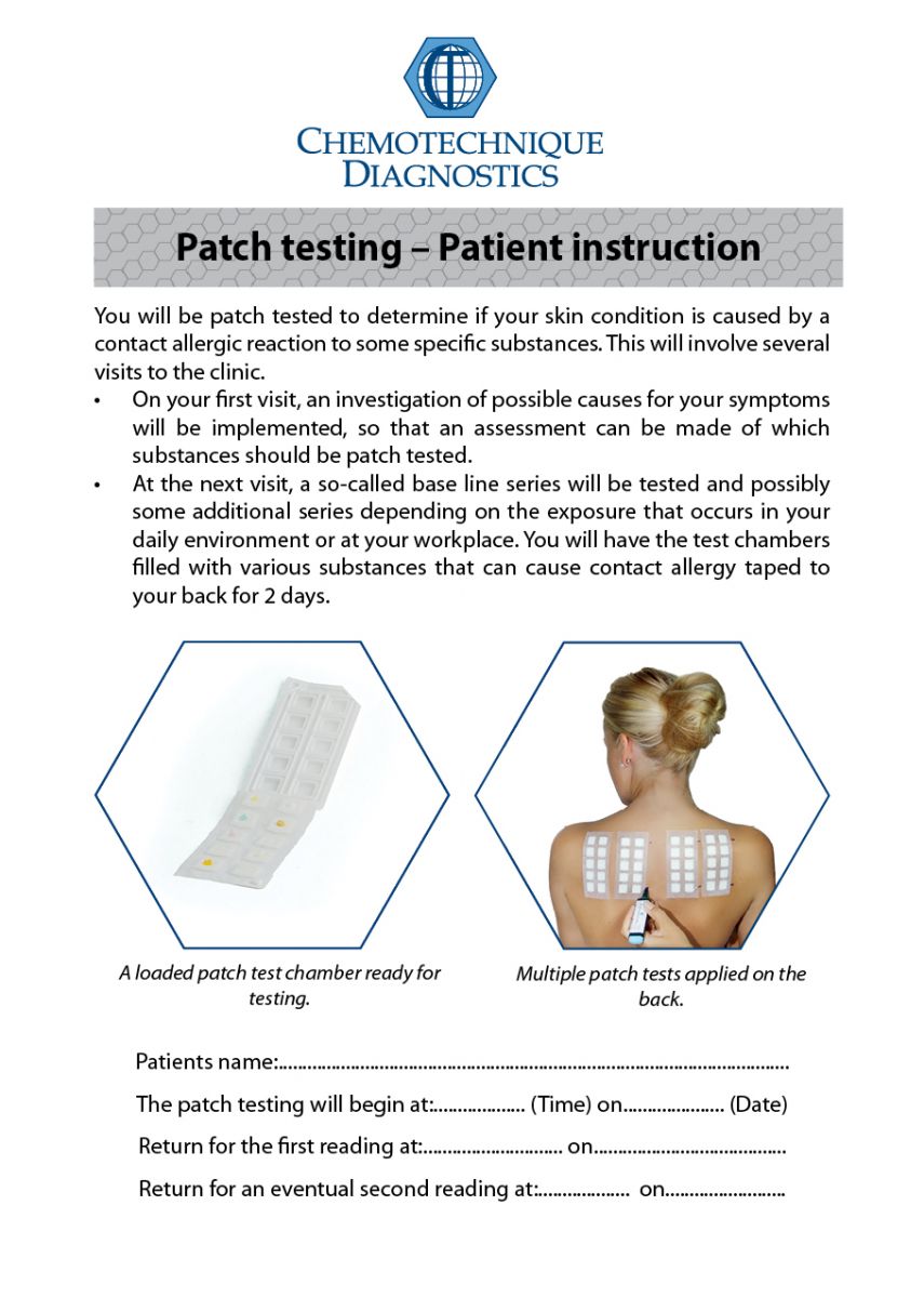 Chemotechnique Patch Test – Patch Testing Hapten – ZUAC
